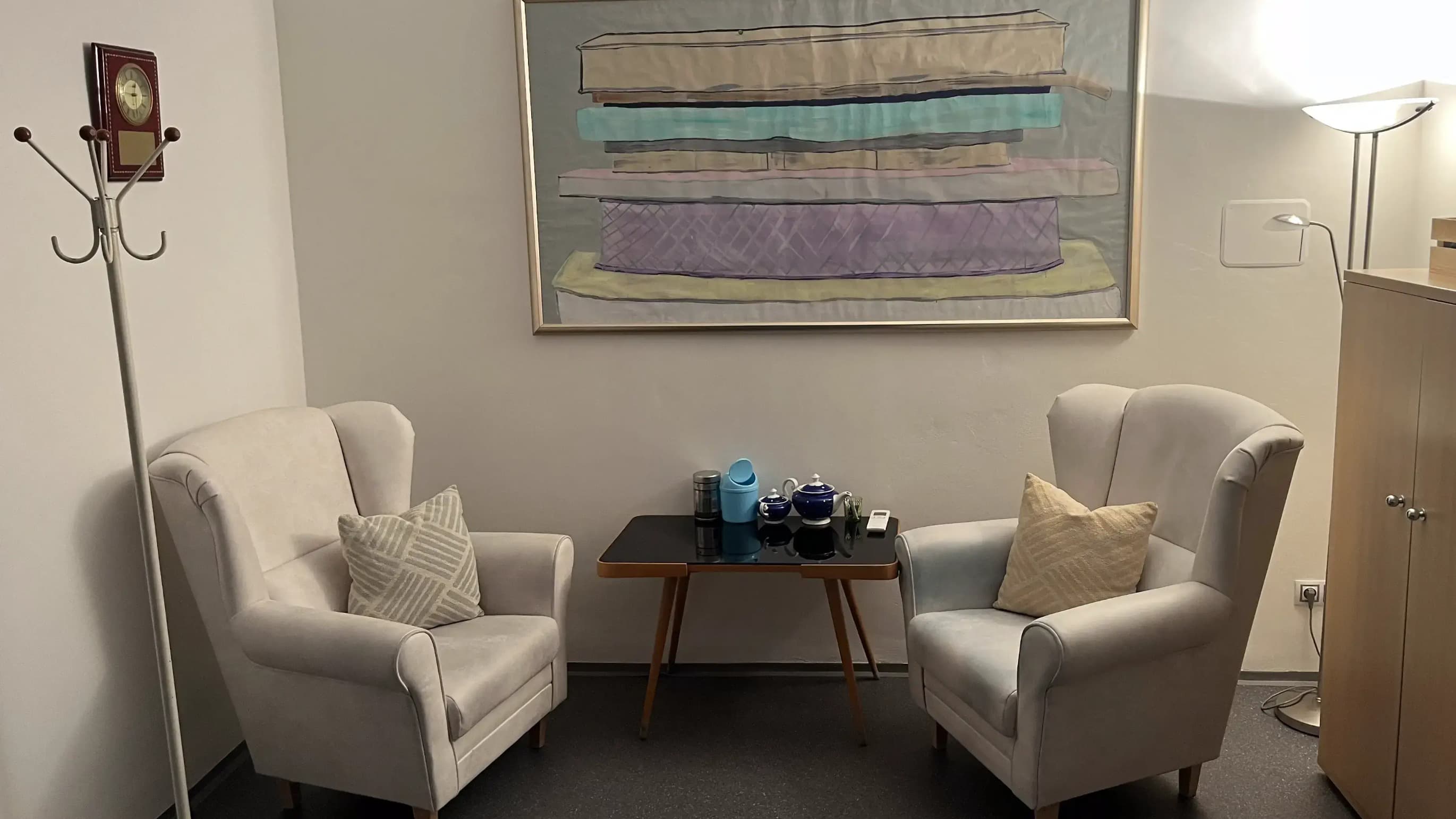 Interiér ordinace pro psychoterapii MUDr. Radima Martiníka